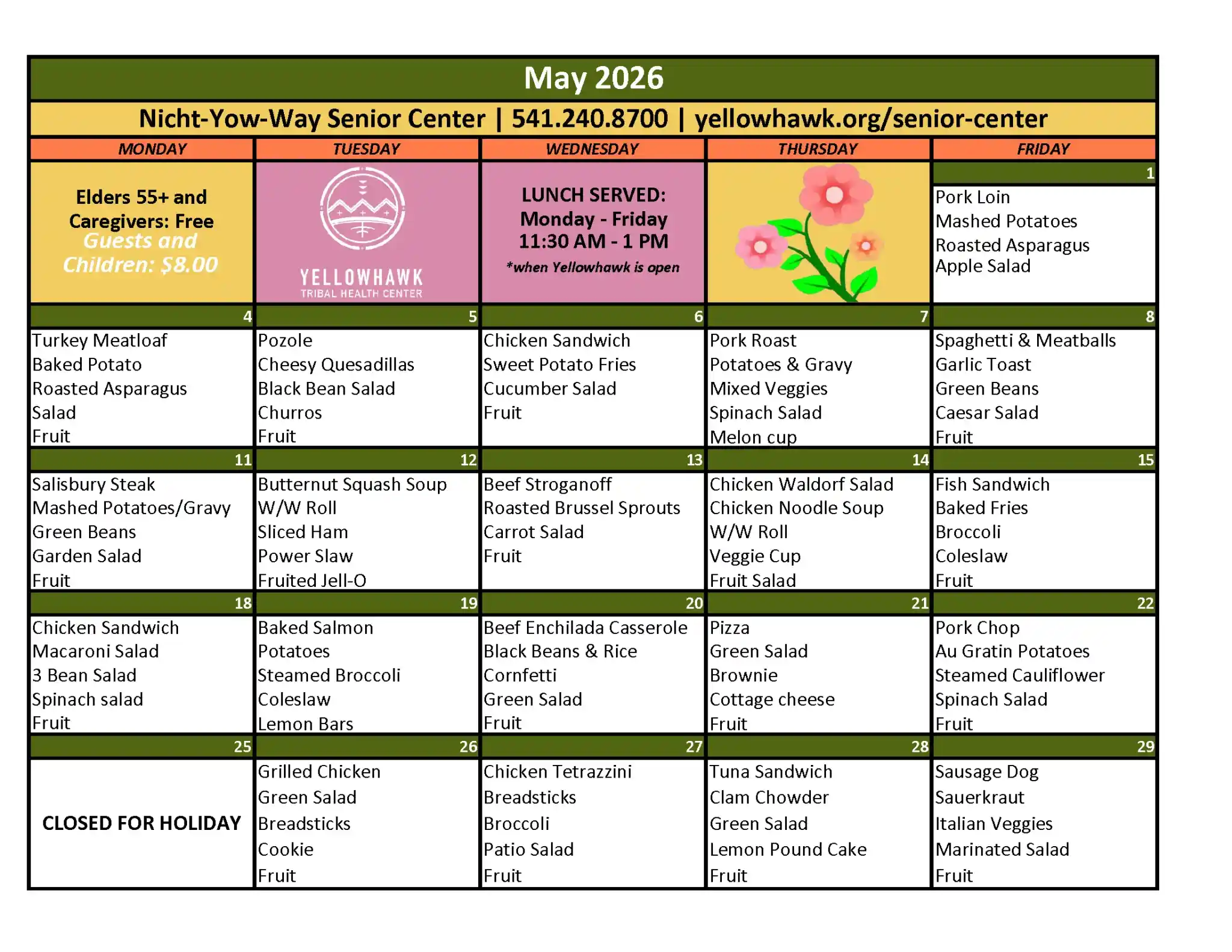 2026-Monthly-Menu-May-2048x1583.png May 2026 Calendar - Yellowhawk Tribal Health Center